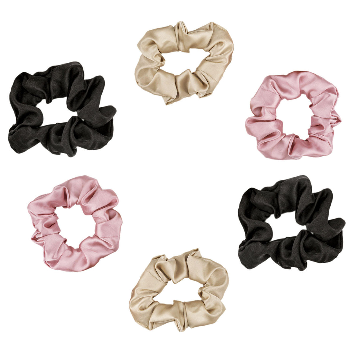 Satin Beauty Satin Hair Scrunchies, 6 ea
