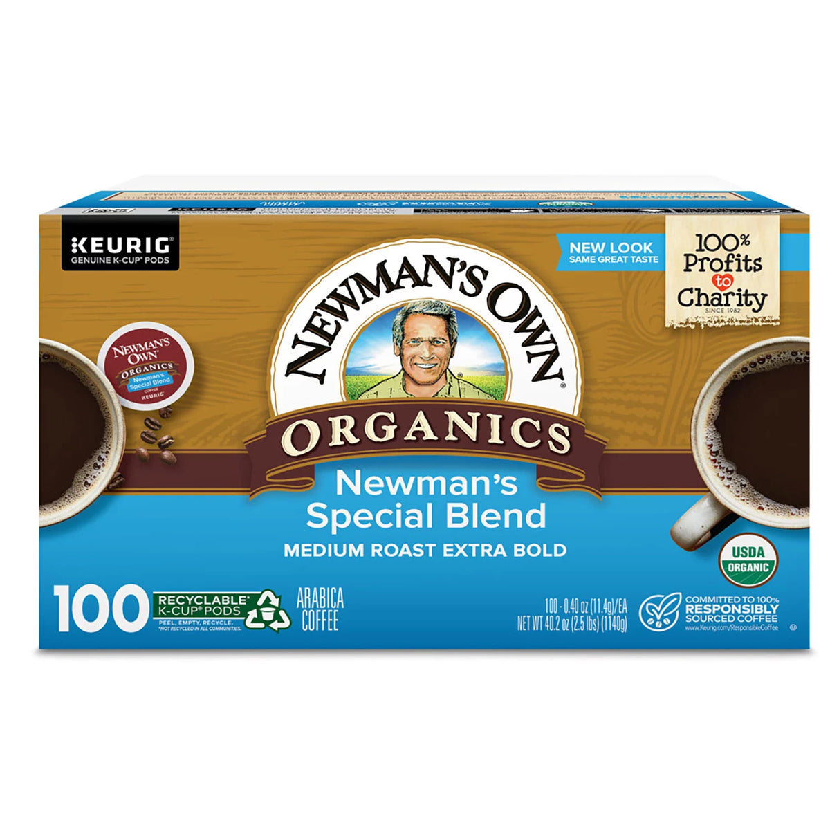 Newman's Own Organics Coffee K-Cup Pods, Special Blend, 100 ea