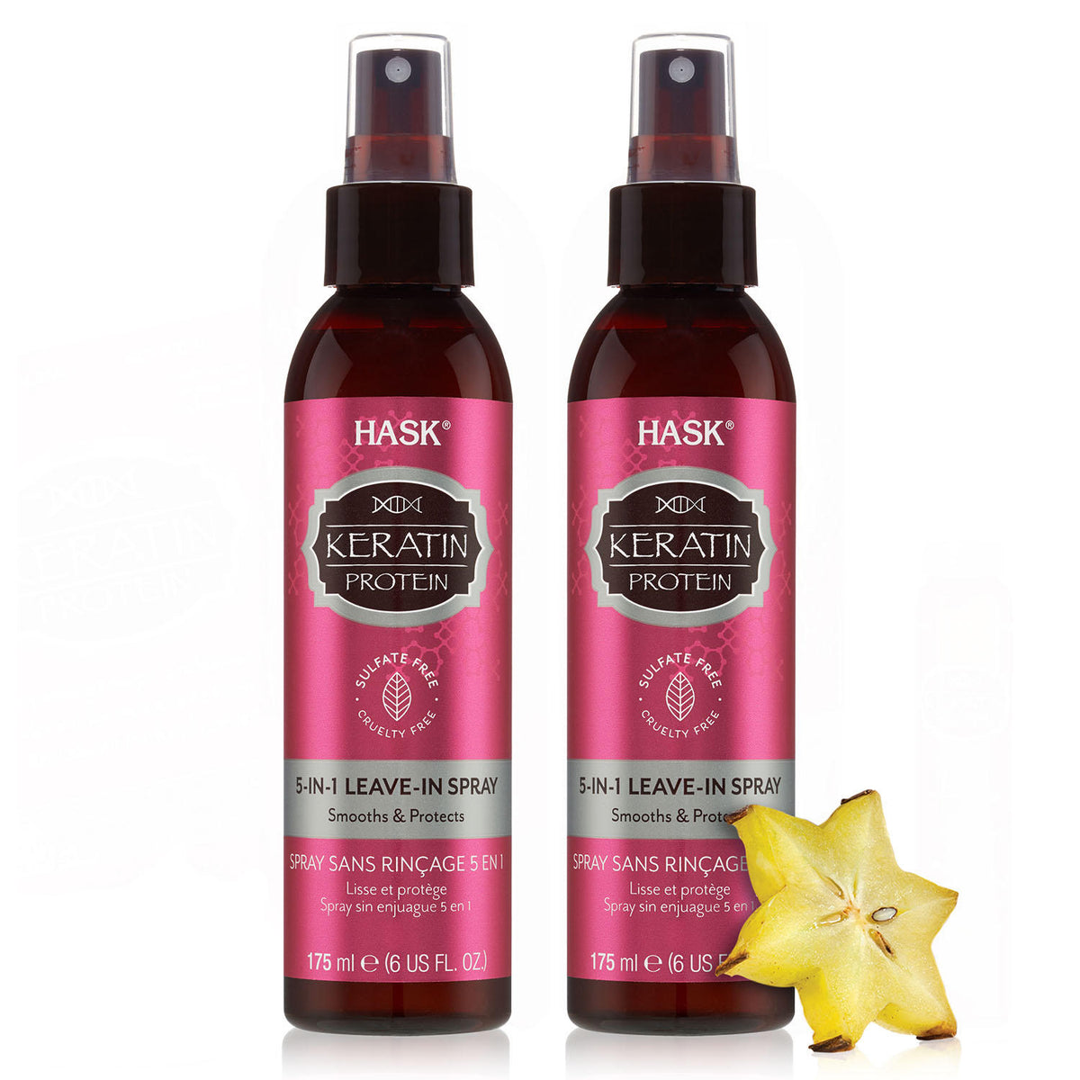 HASK Keratin Protein 5-in-1 Leave-In Spray, 2 ea