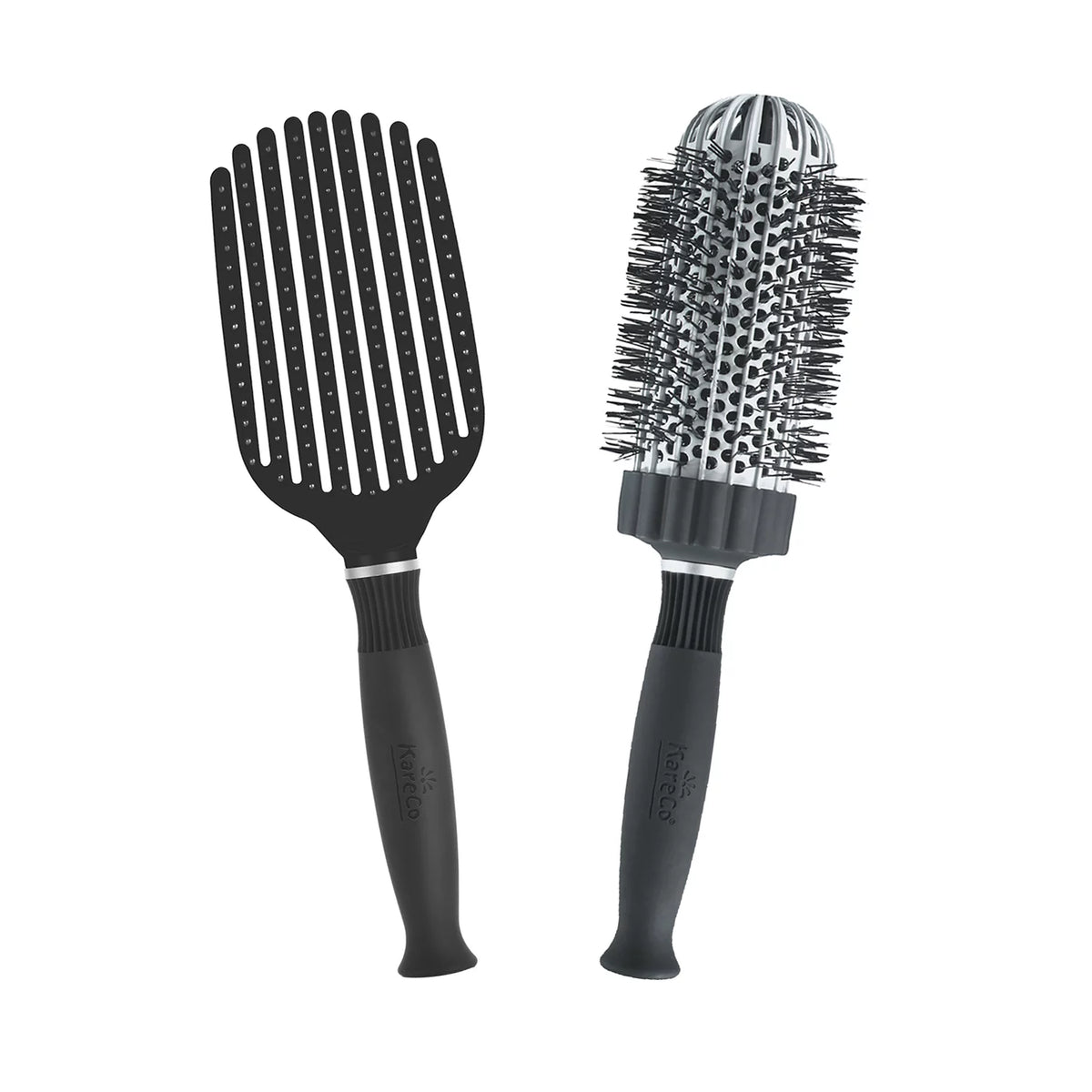 KareCo Tangle Buster Detangler & Large Round Ceramic Thermal Hair Brush Set, 1 ea