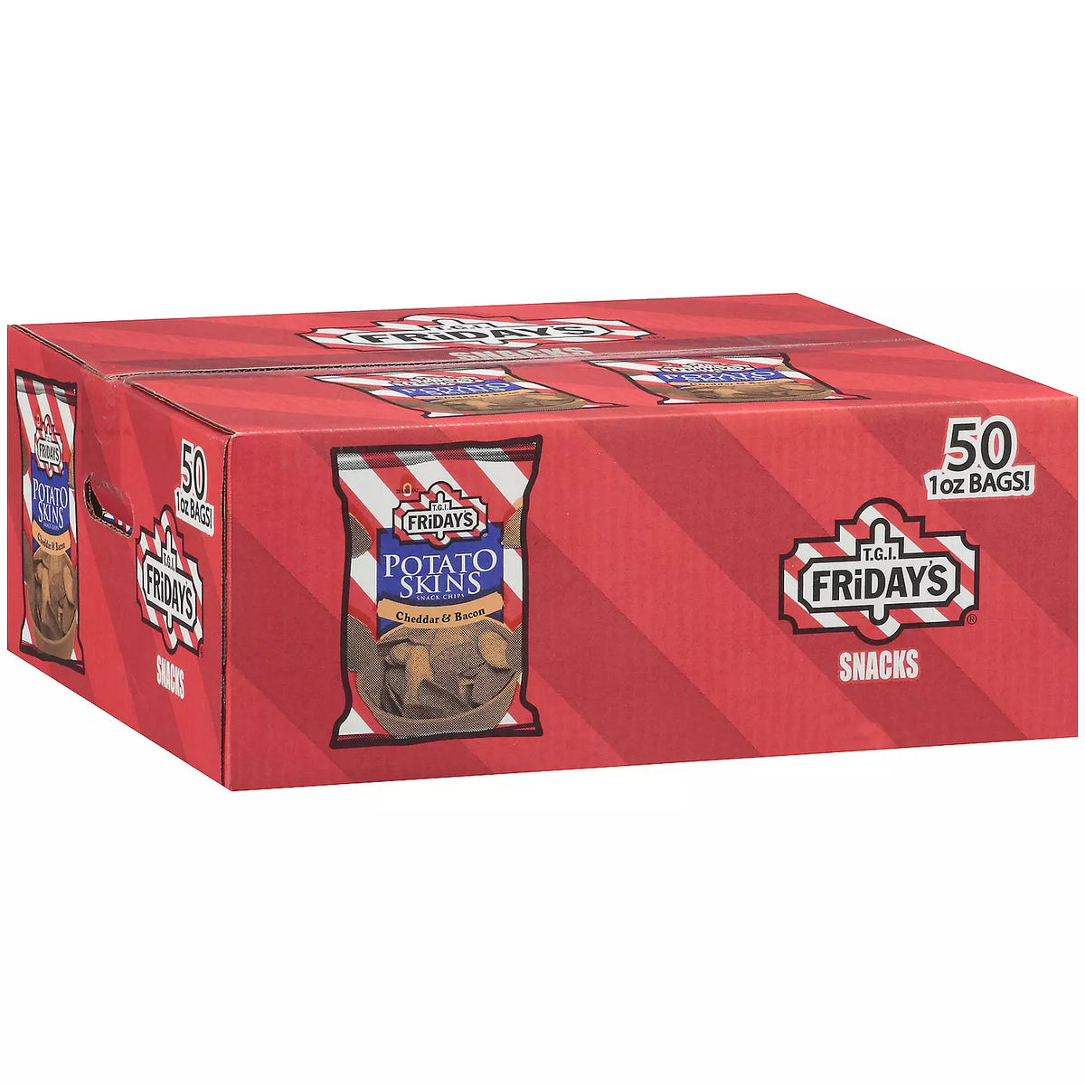 T.G.I. Friday's Potato Skins Snack Chips, Cheddar & Bacon, 50 ea