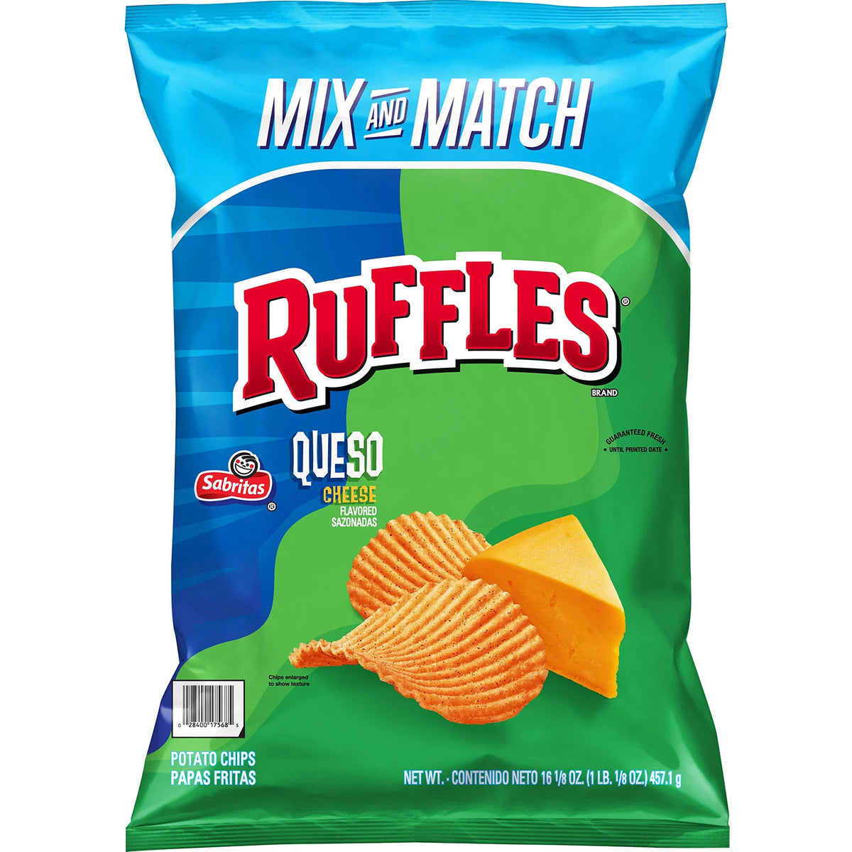 Ruffles Queso Potato Chips, 16.125 oz