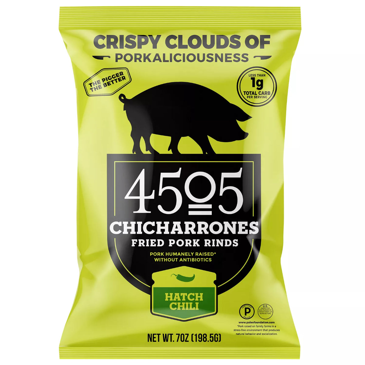 4505 Chicharrones Hatch Chile Pork Rinds, 7 oz