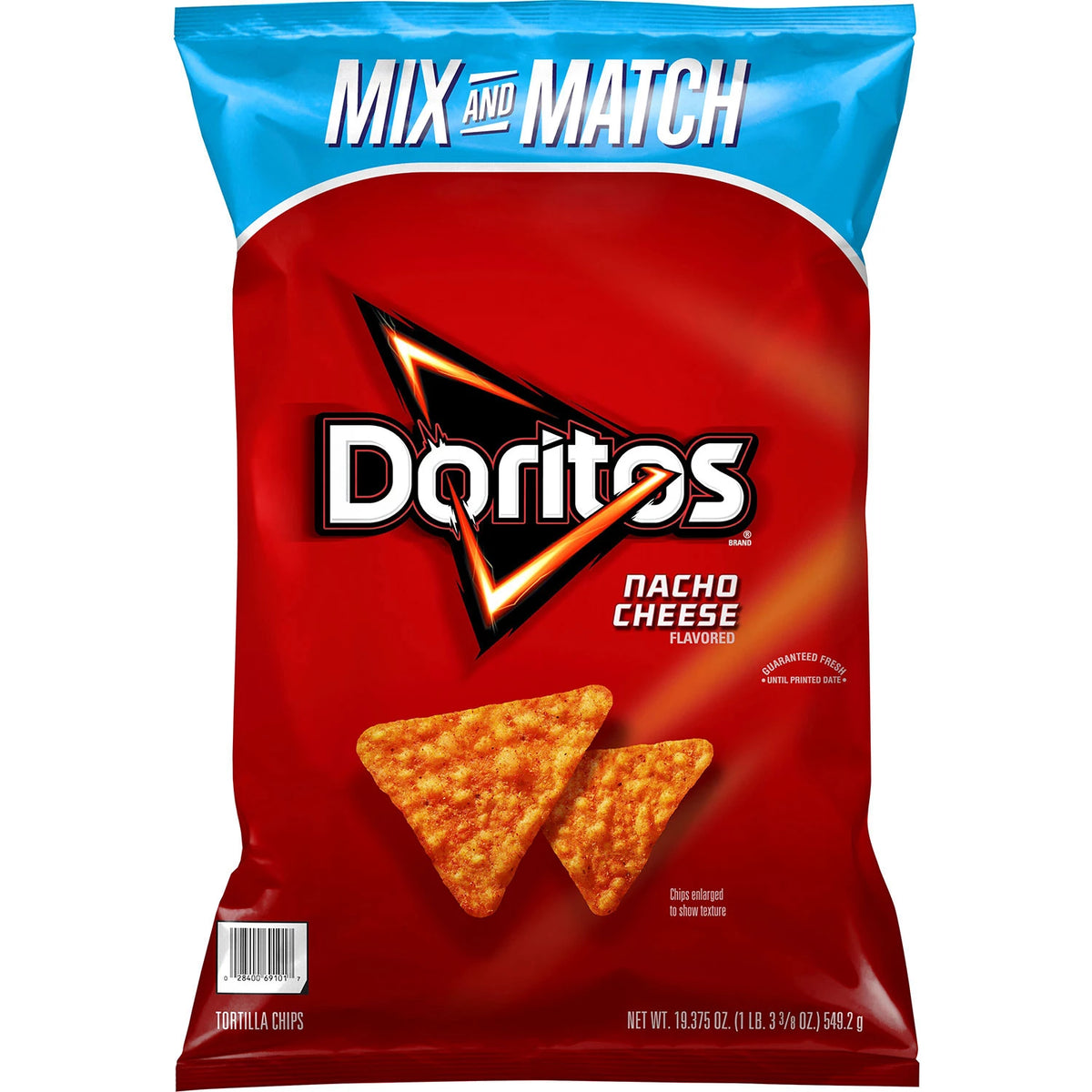 Doritos Tortilla Chips, Nacho Cheese Flavored, 19.375 oz