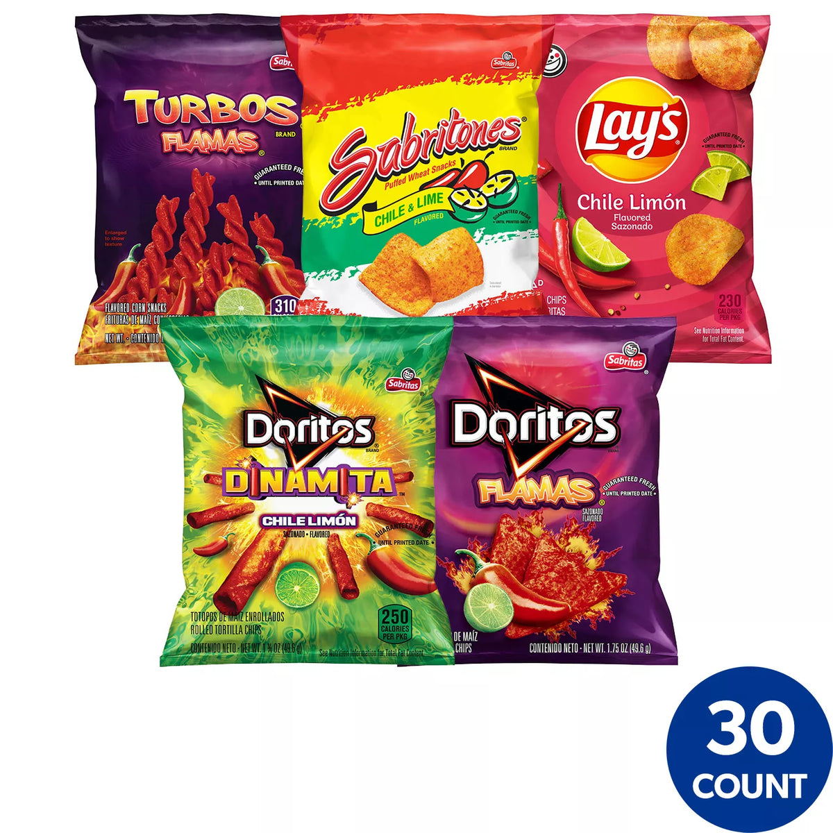 Sabritas Chile Limon Mix Variety Pack, 30 ea