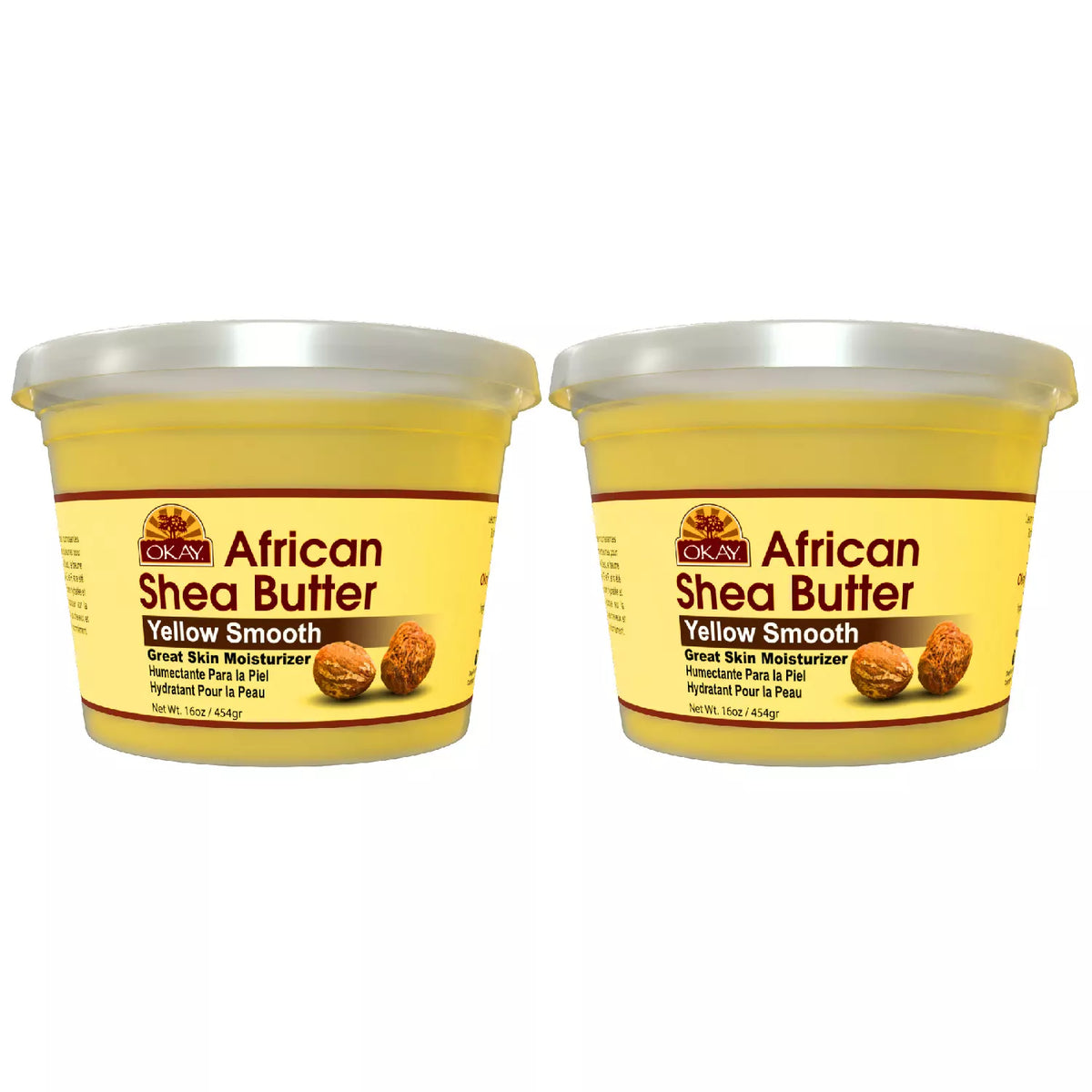 OKAY Shea Butter Yellow Smooth Moisturizer Pack, 2 ea