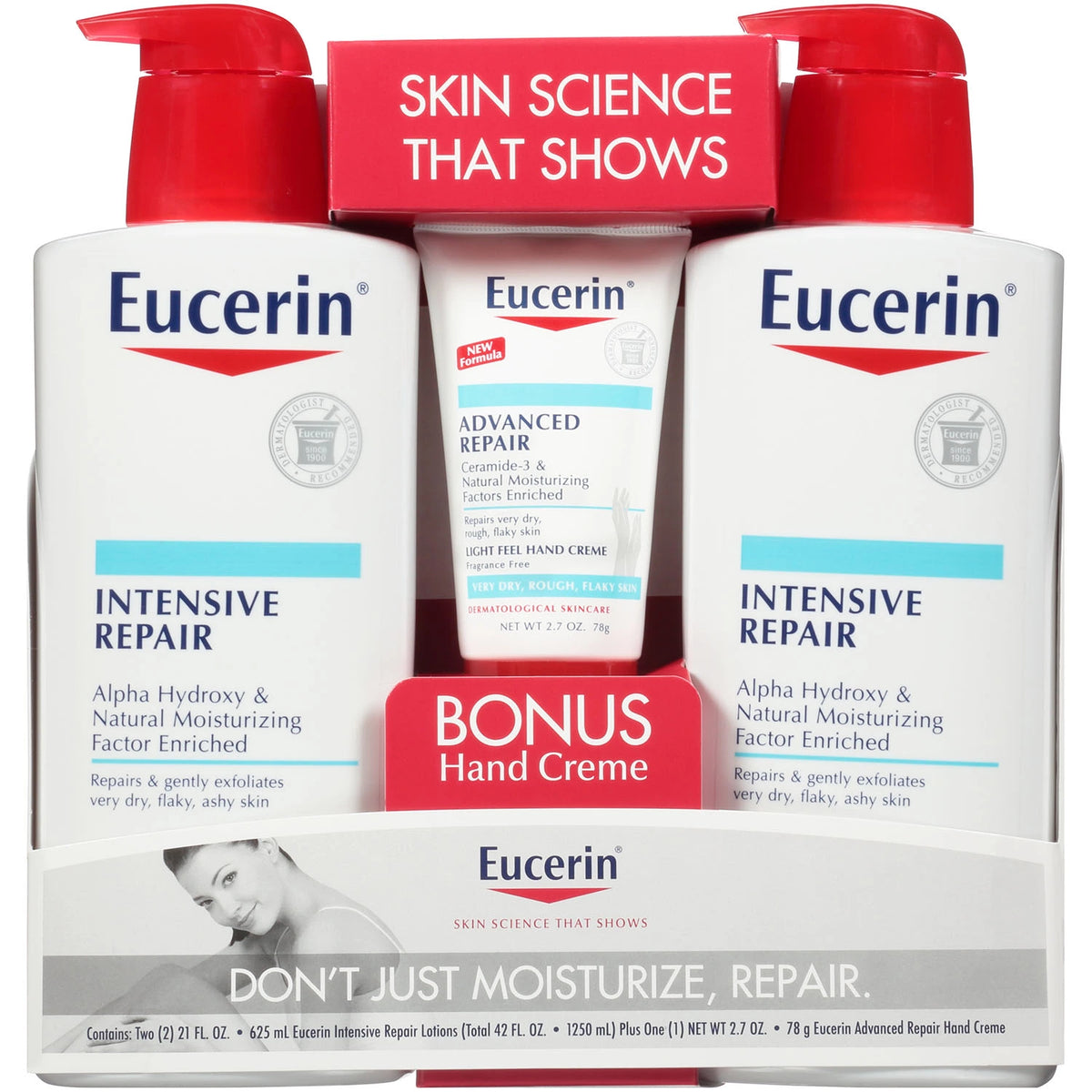 Eucerin Intensive Repair Body Lotion Twin Pack With Advanced Repair Hand Creme, 1 ea