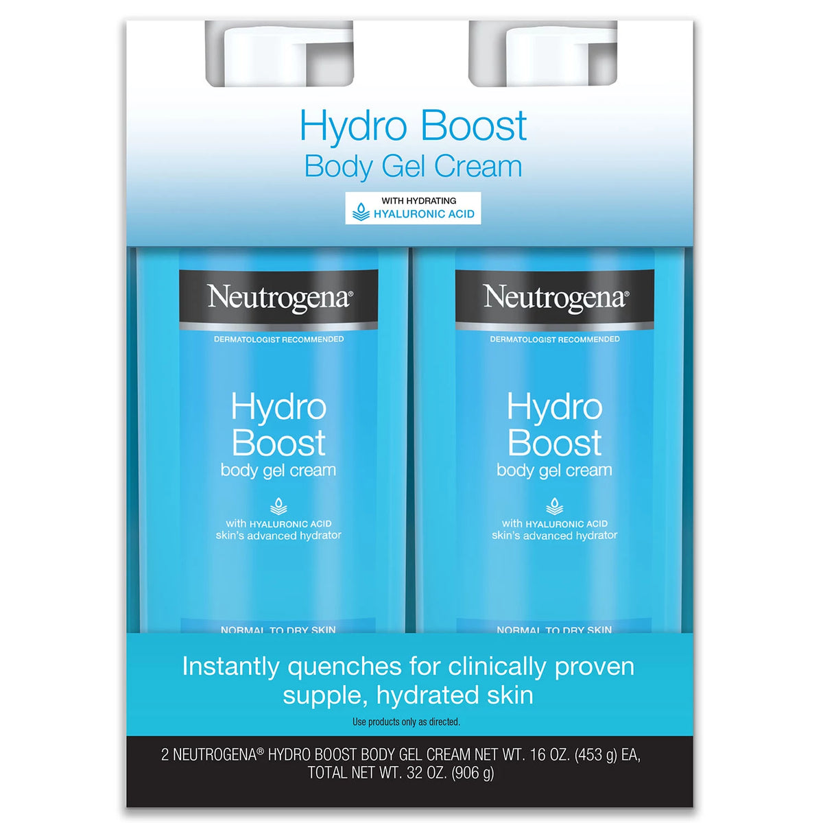 Neutrogena Hydro Boost Body Gel Cream with Hyaluronic Acid, 2 ea