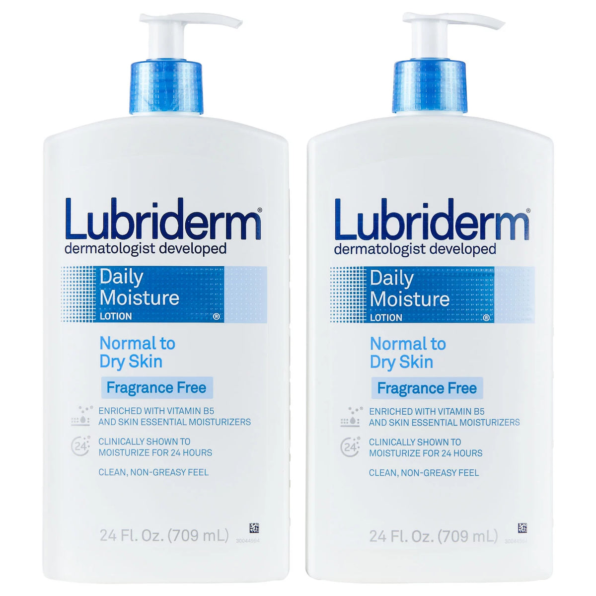 Lubriderm Daily Moisture Body Lotion, Fragrance-Free, 2 ea