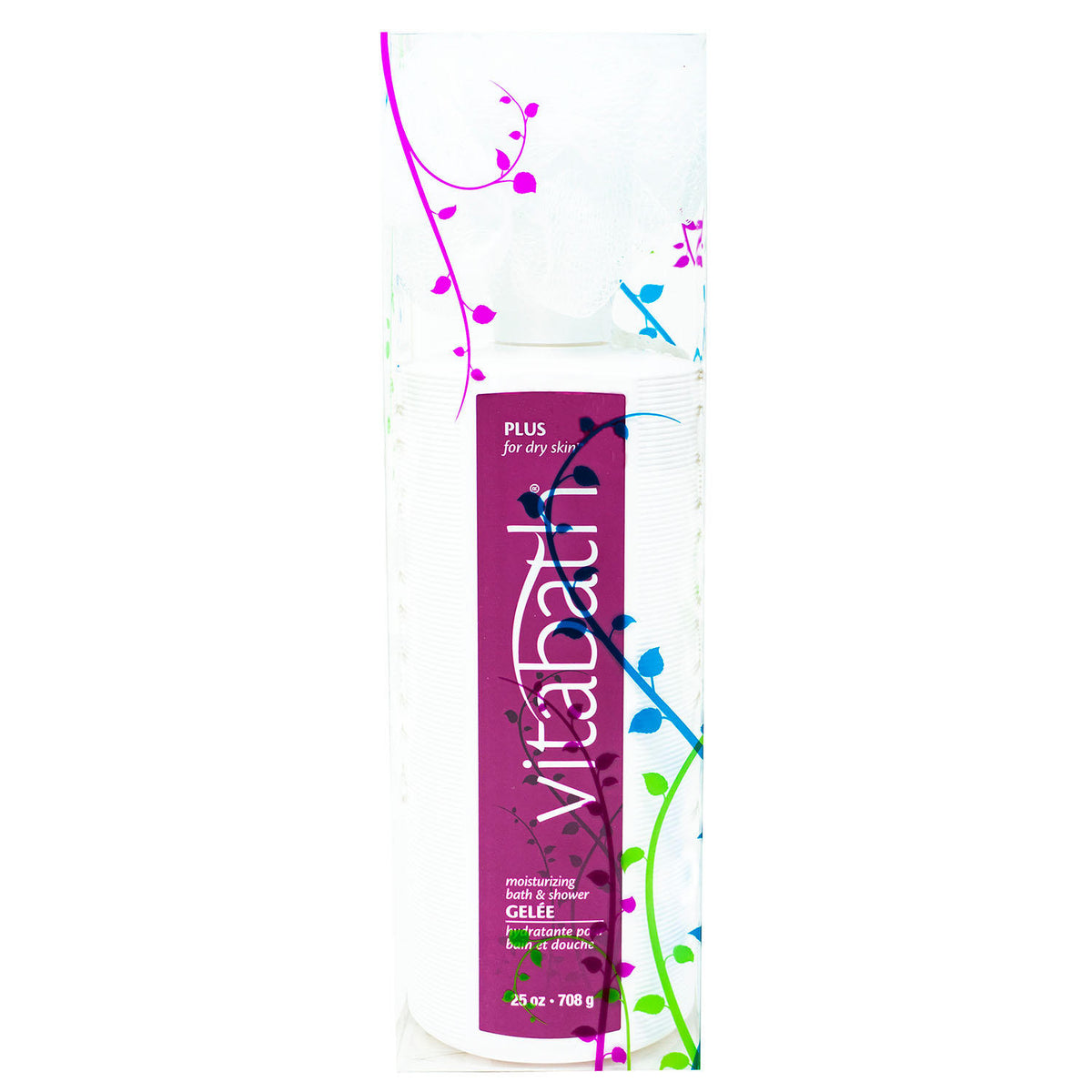 Vitabath Plus for Dry Skin Gelee with Pump & Pouf, 25 oz