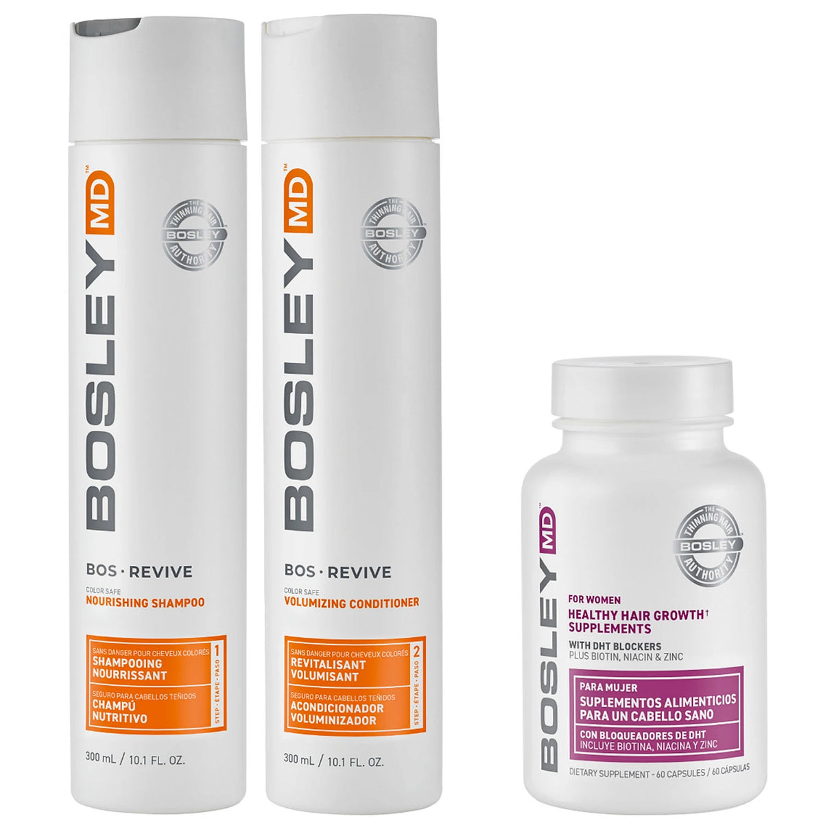 BosleyMD Nourishing Thick Hair System, 3 ea