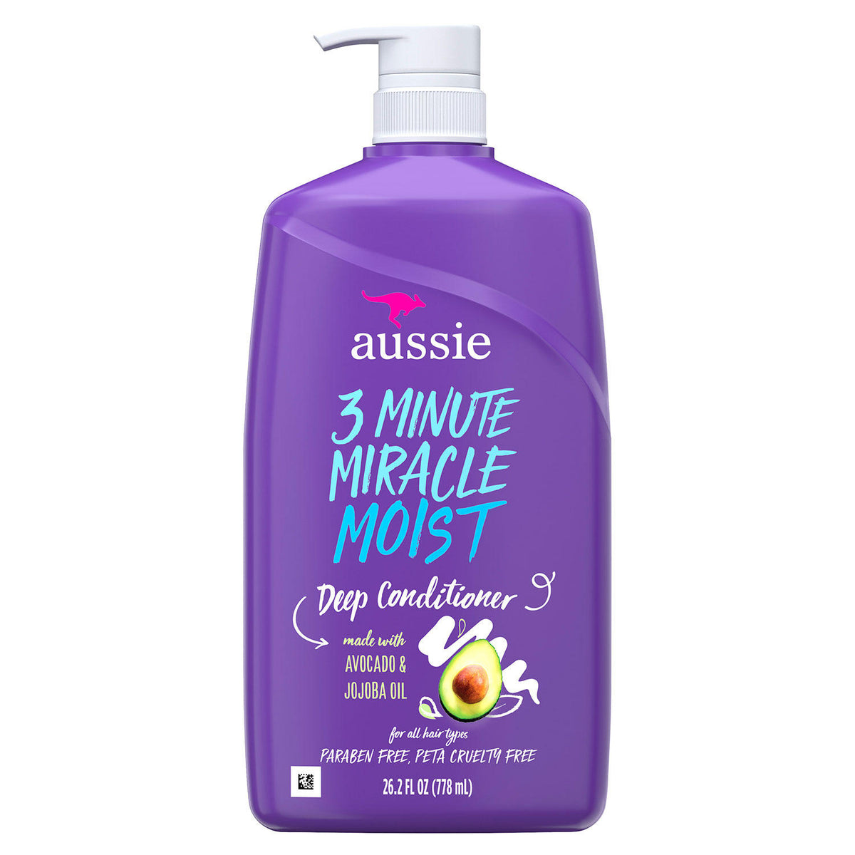 Aussie Miracle Moist 3 Minute Miracle with Avocado for Dry Hair Repair, 26.1 oz