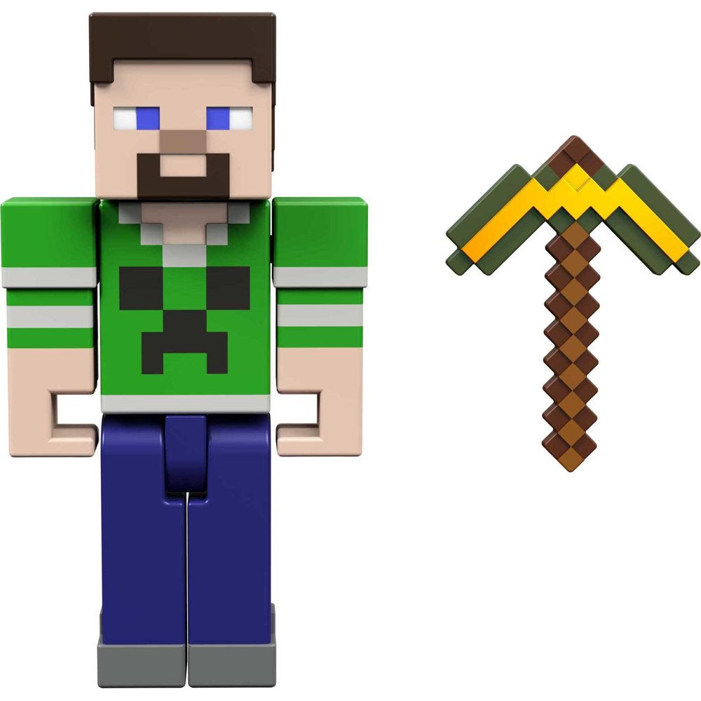 Minecraft Bees Shirt Steve 3.25 Inches Action Figure with 1 Build-A-Portal Piece & 1 Accessory, 1 ea