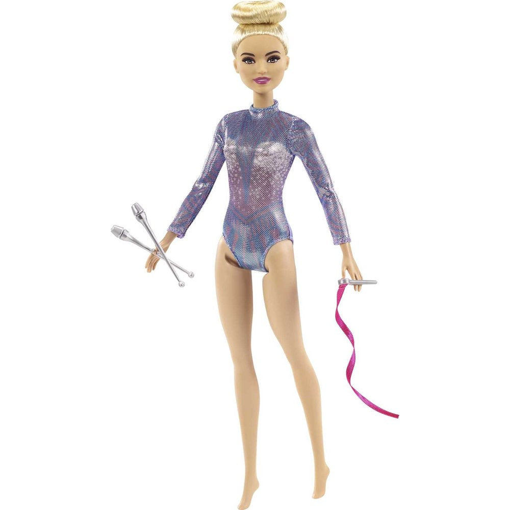 Barbie Career Rhythmic Gymnast Blonde Doll with Leotard and Accessories, 1 ea