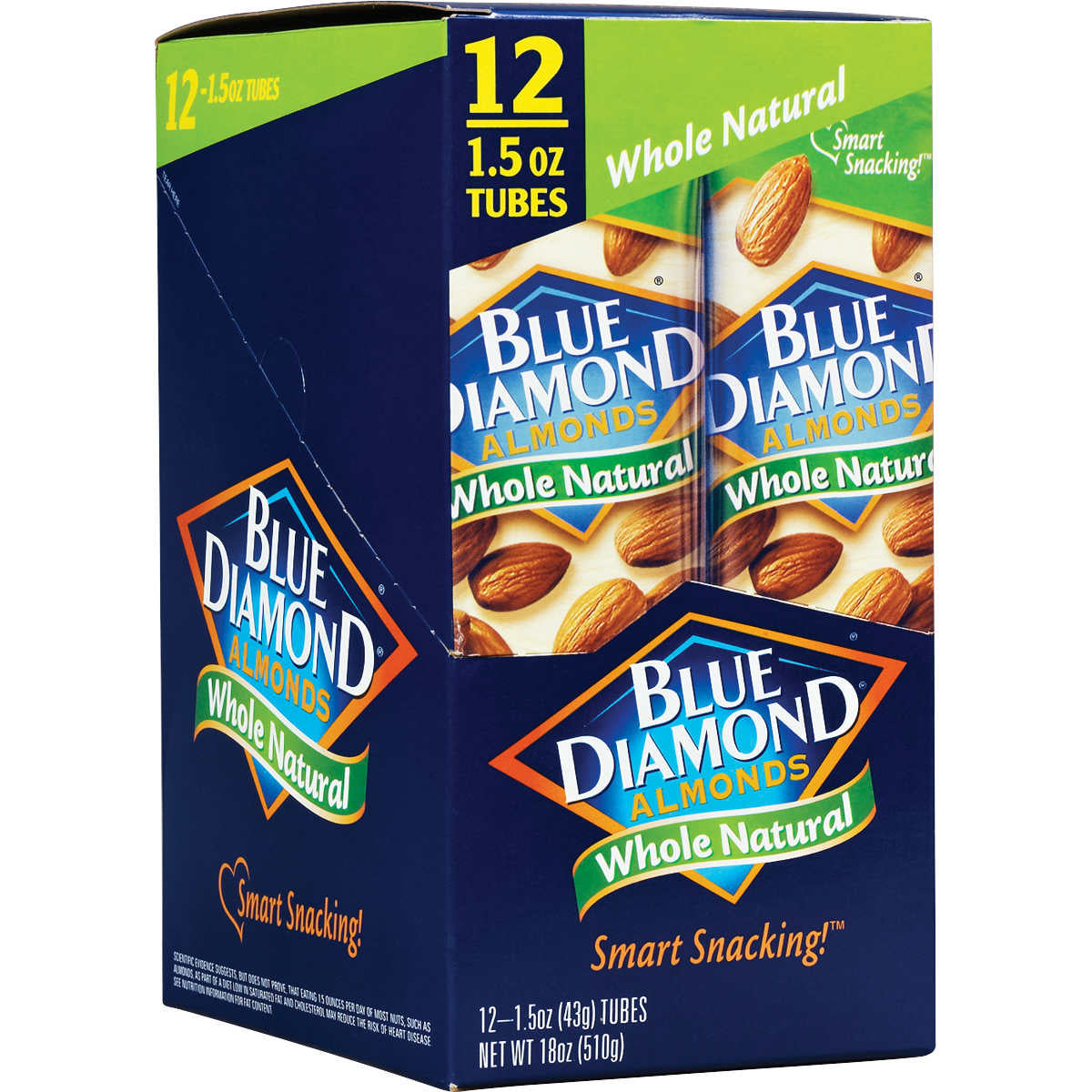 Blue Diamond Almonds, Whole Natural, 12 ea