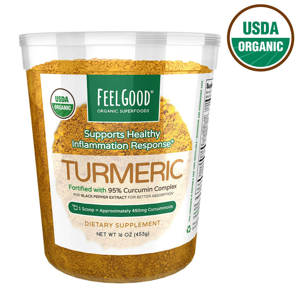 Feel Good USDA Organic Turmeric Powder, 16 oz
