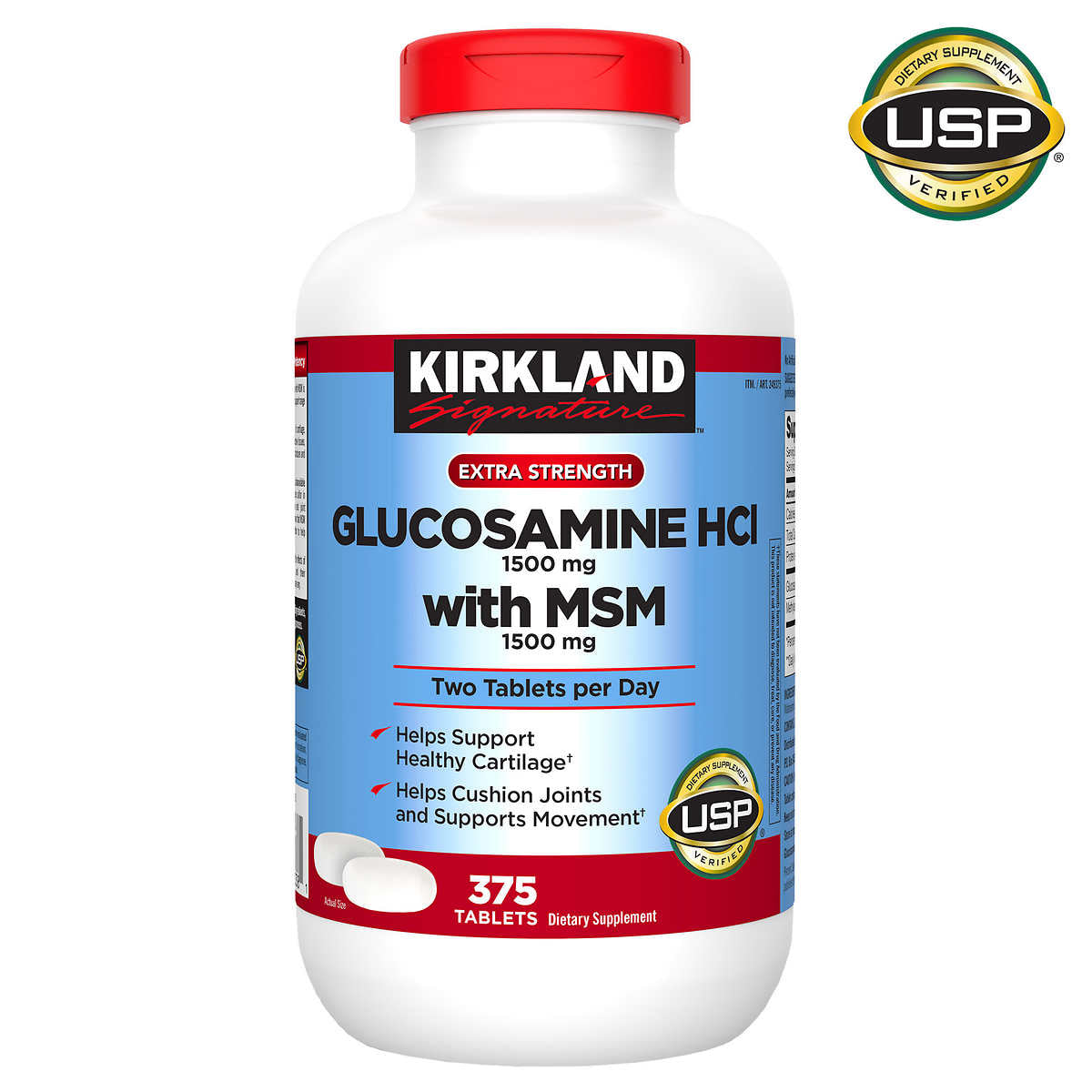 Kirkland Signature Glucosamine with MSM Tablets, 375 ea