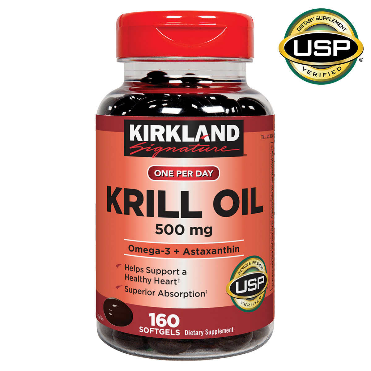 Kirkland Signature Krill Oil Softgels, 160 ea