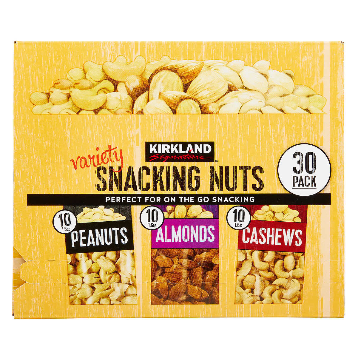 Kirkland Signature Snacking Nuts, Variety Pack, 30 ea