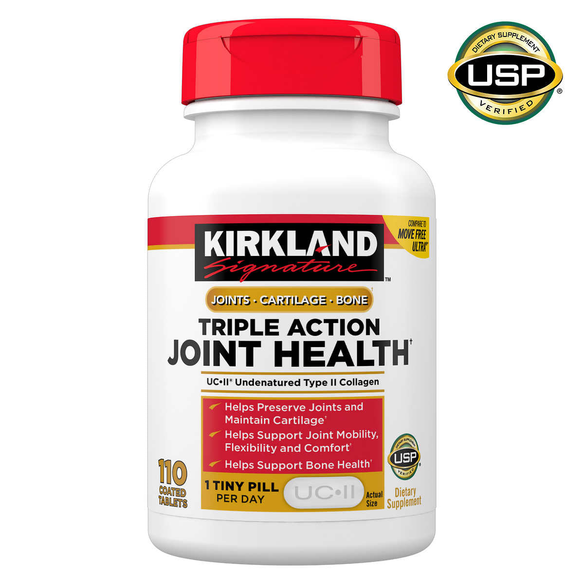 Kirkland Signature Triple Action Joint Health Coated Tablets, 110 ea