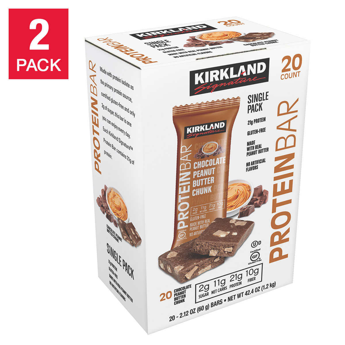 Kirkland Signature Protein Bars, Chocolate Peanut Butter Chunk, 2 ea