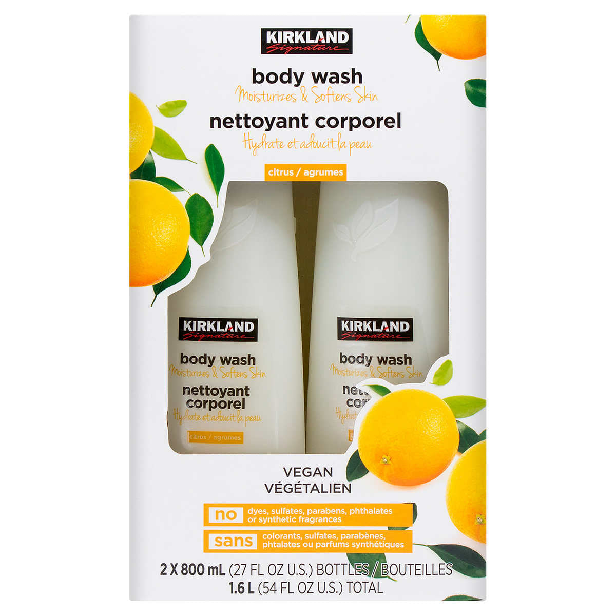 Kirkland Signature Liquid Body Wash Pack, Natural Citrus, 2 ea