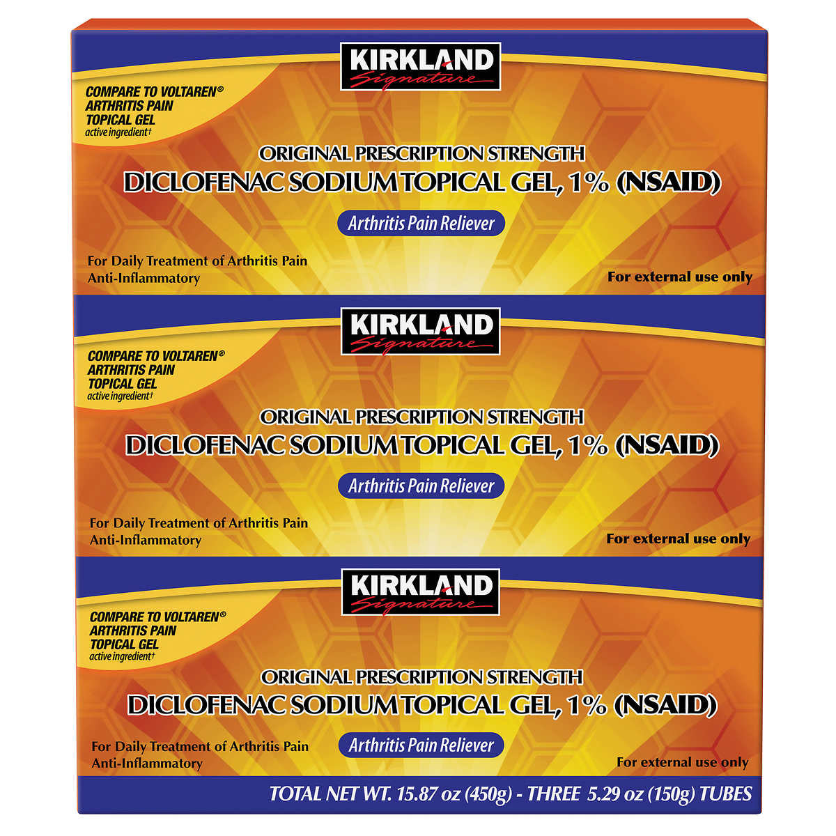 Kirkland Signature Diclofenac Sodium Topical Gel 1%, 15.87 oz
