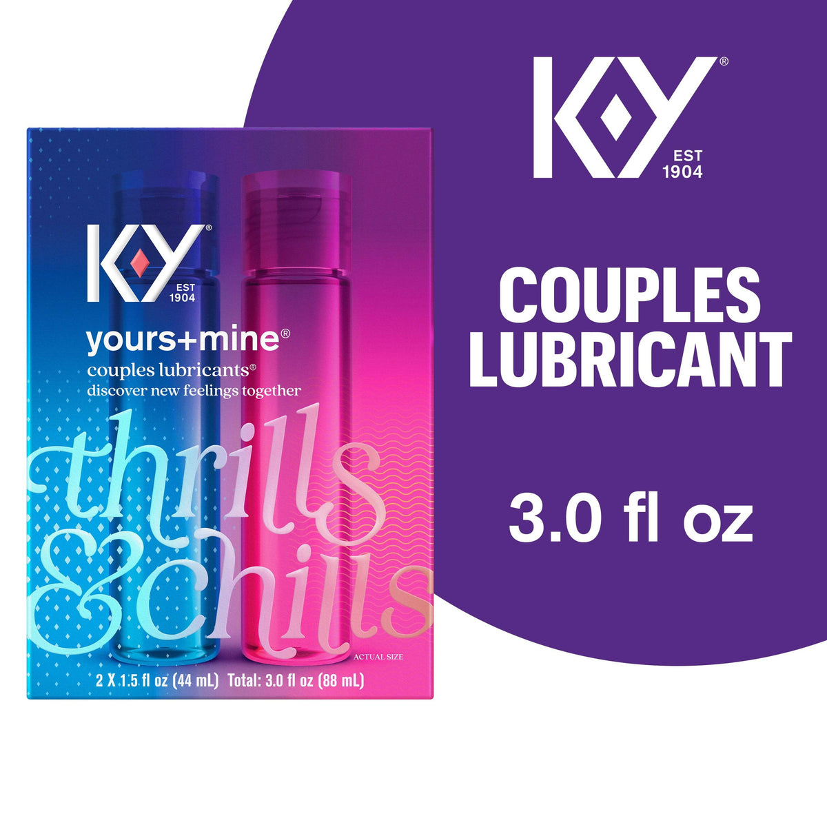 K-Y Yours + Mine Couples Lubricants, 3 oz - OTC Shoppe Express